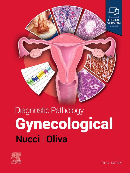 Pathologie Diagnostique : Gynécologique, troisième édition, avec des images du système reproducteur et de tissus microscopiques.
