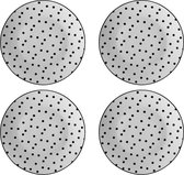HAES DECO - Ontbijtborden set van 4 - Formaat Ø 20x2 cm - kleuren Wit - Bedrukt Porselein - Collectie: Small Dots - Servies, kleine borden