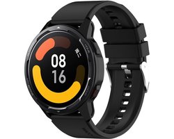 By Qubix - smartwatch bandje - Compatible Samsung bandje - Siliconen sportband 22mm - Zwart - Geschikt voor Samsung Galaxy Watch 3 (45mm) - Galaxy Watch 46mm - Gear S3 Classic & Frontier