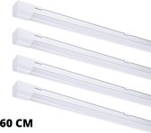 Indoor LED TL Verlichting set 60 cm - Compleet armatuur incl. LED TL buis - 4PACK