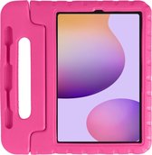 Kinder Tablethoes met Handvat Roze Geschikt voor Samsung Galaxy Tab S6 - Tablethoes Kindvriendelijk - Beschermhoes voor Kinderen - Shockproof - met Standaard - Tegen Vallen