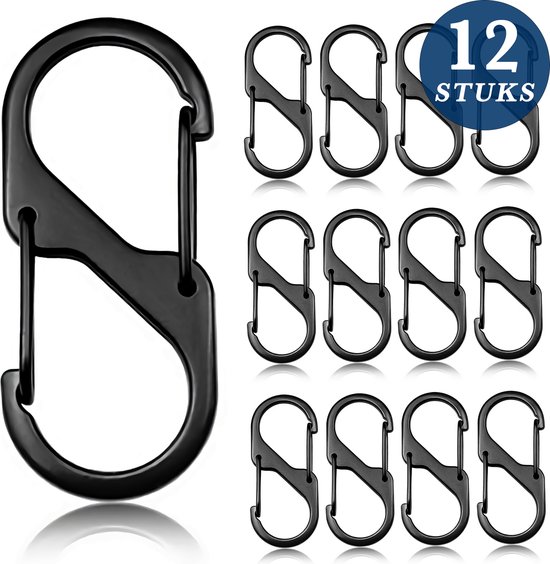 3 stuks karabijnhaken, sleutelhangers, kleine metalen sleutelkarabijnhaken, sleutelring met karabijnhaak voor ophangen in rugzak, autosleutel (zilver