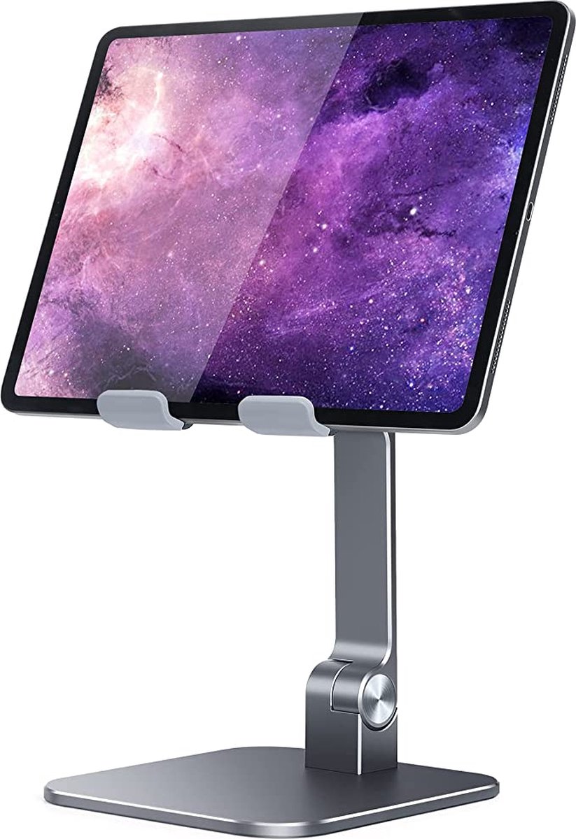 Aluminium Tablet Stand, Opvouwbare Tablet Houder voor Bureau, In hoogte Verstelbare Tablet Stand Mount Dock voor iPad Pro 12.9, iPad Air Mini, iPhone, Samsung, Meer 4-13,5 inch Apparaten