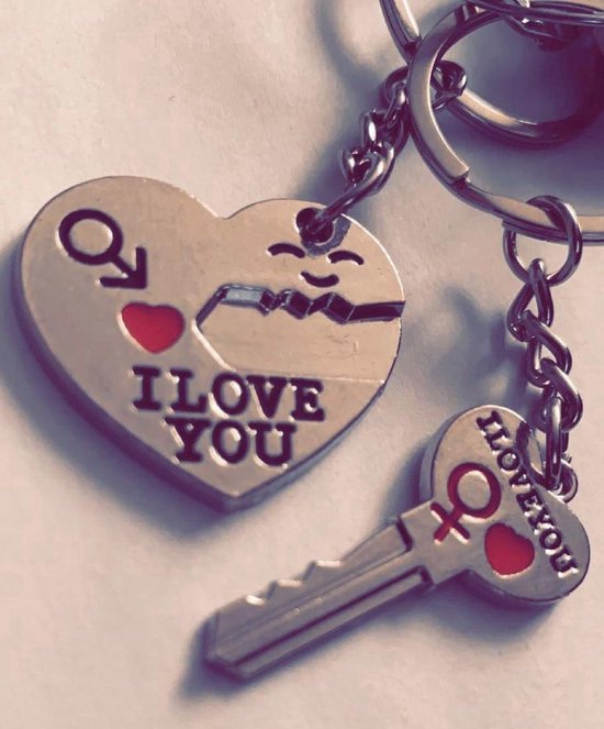 *** Valentijn-koppels sleutelhanger|couple|hartje en sleutel|liefde|valentijn|i love you| valentijnsdag| Cadeau - van Heble® ***