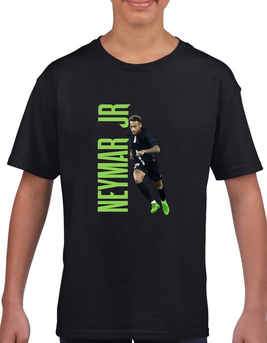 Neymar Jr - Da silva - PSG-Kinder shirt met tekst- Kinder T-Shirt - Zwart shirt - Neymar in groen - Maat 86/92 - T-Shirt leeftijd 1 tot 2 jaar - Grappige teksten - Cadeau - Shirt cadeau - Voetbal - verjaardag -