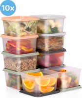 Bewaar Dozen Set - Food Containers - Vers houd Bakjes - Meal Prep Bakjes - Plastic Diepvries Bakjes - Lunchboks - 20 Delig - 750 ML -