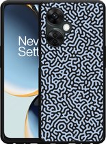 Cazy Hoesje Zwart geschikt voor OnePlus Nord CE 3 Lite 5G Blauwe Doodle