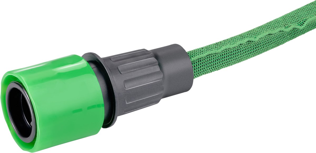 Kinzo Flexibele Tuinslang 20M - Incl. Opzetstuk - Sproeikop met 7 Spraystanden - Kunststof - Groen/Grijs thumbnail 5