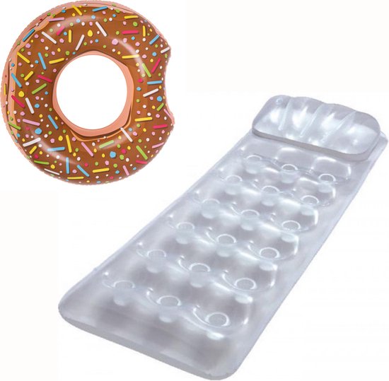 Zilver Luchtbed – 188 x 71 cm + Opblaasbare Donut