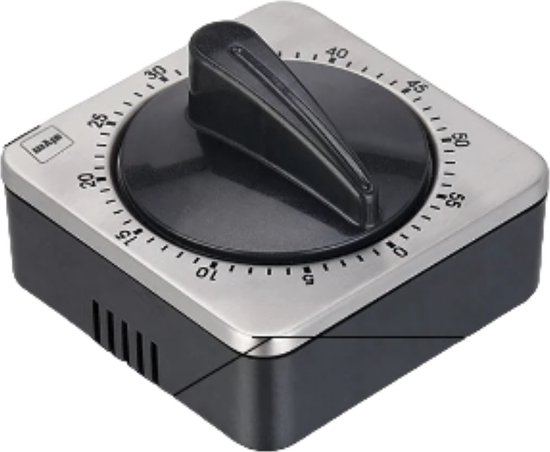 Minuteur de Cuisine Analogique Zwart Carré