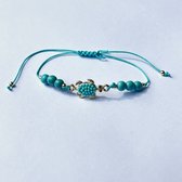 GoedeDoelen.Shop | Koordarmband Turquoise Turtle | Schildpad Armband | Koord Armband | In Maat Verstelbaar | Kleine En Grote Polsmaat | Sealife Protection | Save The Turtle | Statement Armband | Vriendschapsarmband | Unisex | Wellness-House