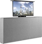 Bedonderdeel - Soft bedden TV-Lift meubel Voetbord - Max. 43 inch TV - 140 breed x85x21 - Grijs