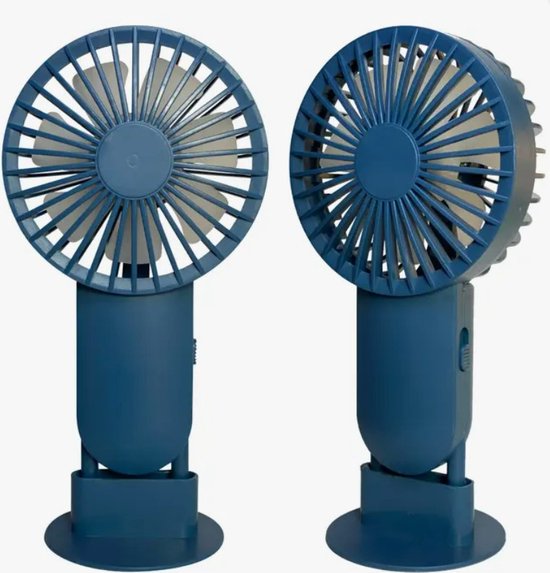 Mini ventilateur - ventilateur à main - puissant - rechargeable - USB -  bleu - gadget