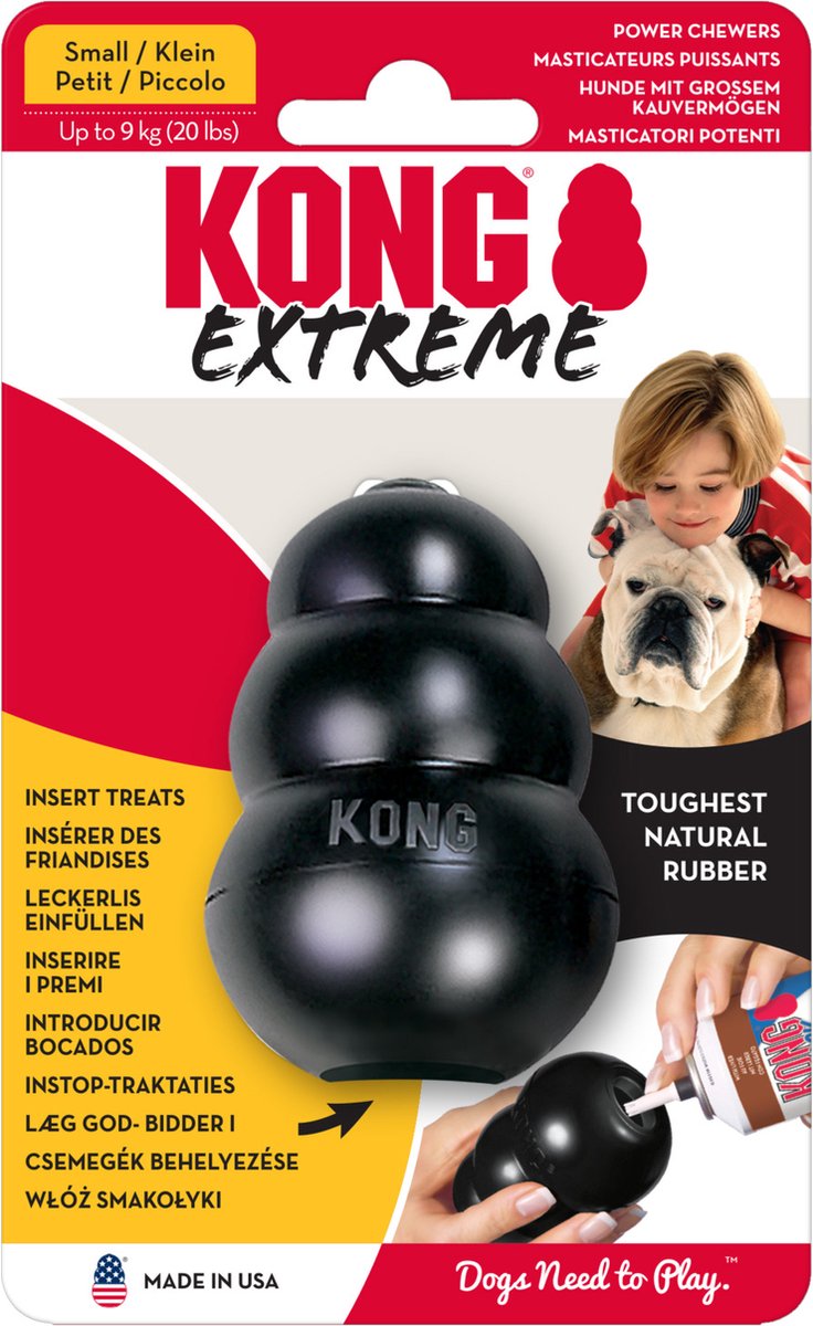 Kong Extreme - Honden Speelgoed - Rubber - Zwart - S - Tot 9 kg - KONG