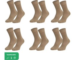 Bamboelo Sokken - 6 paar Bamboe Sokken - Bamboelo Sock - Maat 39/42 - Beige - Naadloze Sokken - 80% Bamboe