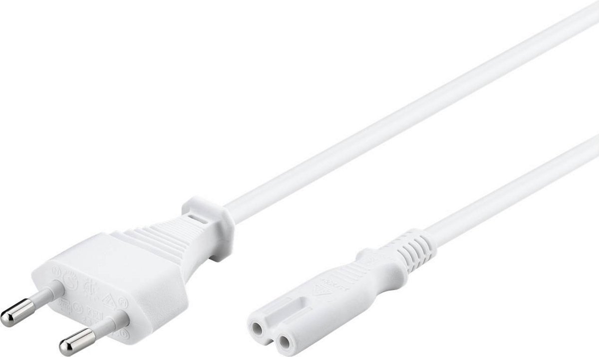 Scanpart C7 stroom kabel 2 meter - Met stekker - Geschikt voor randapparatuur - Wit - Universeel
