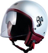 Motocubo fly evo | casque jet avec double visière | moto, scooter, mobylette | perle blanche | taille M