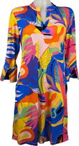 Angelle Milan – Travelkleding voor dames – Multikleur print lange mouw Jurk – Ademend – Kreukherstellend – Duurzame jurk - In 5 maten - Maat S