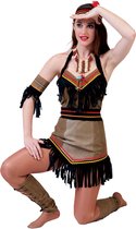 Funny Fashion - Indiaan Kostuum - Troebele Horizon Indiaan Squaw - Vrouw - Bruin - Maat 44 - Carnavalskleding - Verkleedkleding