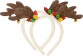Christmas Decoration kerst diadeem/haarband - 2x - rendier gewei - bruin
