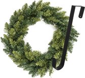 Kerstkrans/dennenkrans - groen - incl. hanger 37,5 cm- D40 cm -kunststof