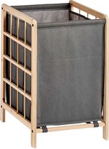 Kipit Wasmand Woodbox - met opvang waszak - 50 liter compartiment - 40 x 33 x 60 cm