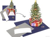 Popcards popupkaarten – Kerstkaart Losstaand 3D kerstboompje met Cadeautjes pop-up kaart 3D wenskaart