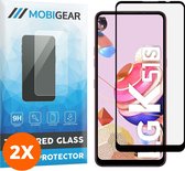 Mobigear Screenprotector geschikt voor LG K51s Glazen | Mobigear Premium Screenprotector - Case Friendly - Zwart (2-Pack)