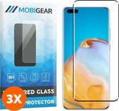 Mobigear - Screenprotector geschikt voor Huawei P40 Pro Glazen | Mobigear Premium Screenprotector - Case Friendly - Zwart (3-Pack)