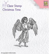 CT021 Nellie Snellen clearstamp Angel with lantern - Stempel Engel Met lantaarn - kerst