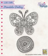 CSMAN011 Stamp transparent Nellie Snellen - Mandala Paisley - studio Tanja - papillon - tampon motif papillon