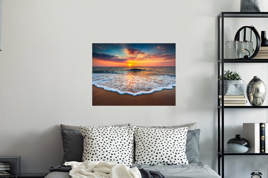 Stickers muraux - Film autocollant - Plage - Mer - Coucher de soleil - 80x60 cm - Film adhésif - Stickers muraux Chambre d'enfant - Papier peint autocollant - Papier peint autocollant - Film autocollant