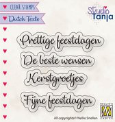 DTCS025 - Clearstamp Dutch Texts Nellie Snellen - stempel tekst prettige feestdagen , kerstgroetjes, etc.