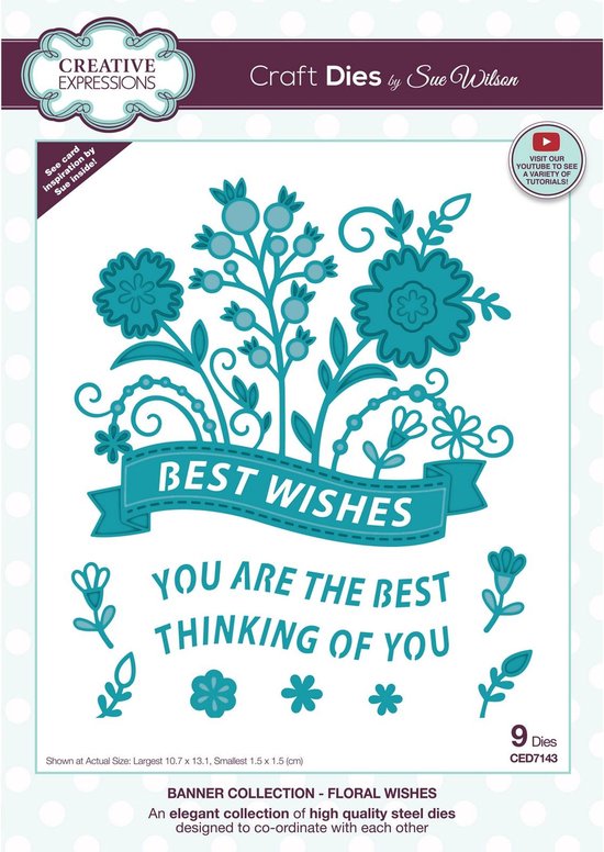 Creative Expressions Craft Die Bannière de souhaits floraux
