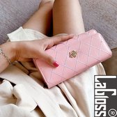 LaGloss® Portemonnee Licht Roze - 19 x 10 cm - Type Kroon