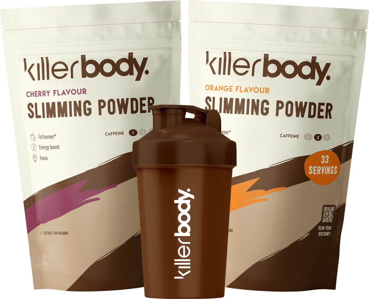Killerbody Fatburner Voordeelpakket + Shaker - Orange & Cherry - 1200 gr