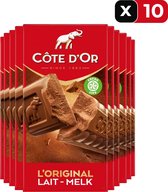 Côte d'Or L'Original chocolade reep melk - 200 gr - 10 Stuks - Chocolade - Snack - Voordeelverpakking