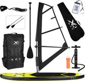 XQ Max Windsurf/Sup board set MET Waterproof telefoonhoesje EN draagtas - 13-delig - Geel/zwart - tot 150 kg - 305 cm - Opblaasbaar - Zeil 2m²