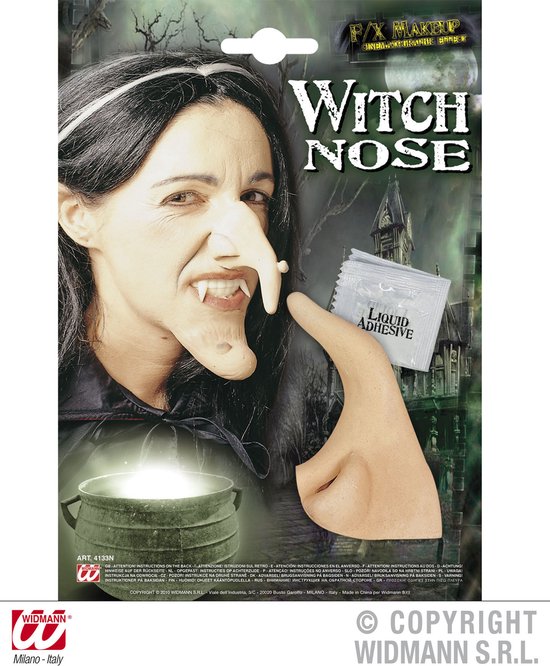 Widmann - Heks & Spider Lady & Voodoo & Duistere Religie Kostuum - Heksen Neuzen - Beige - Halloween - Verkleedkleding