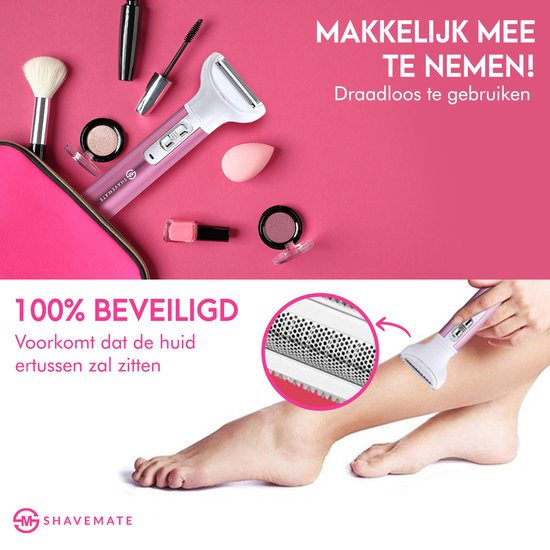 MM Brands 5 in 1 Ladyshave voor Vrouwen - Trimmer Vrouw - Haarverwijderaar - Roze - MM Brands
