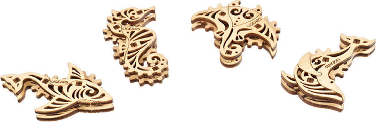 UGEARS 3D Modelbouw - U-Fidget - Pacific Ocean - Mechanisch Bouwpakket Hout - Educatief Speelgoed — afbeelding 15