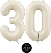 Numéro Ballon aluminium aluminium XL - Numéro 30 ans - Crème - Satin - Nude - 100 cm - 30 ans Articles de fête Anniversaire
