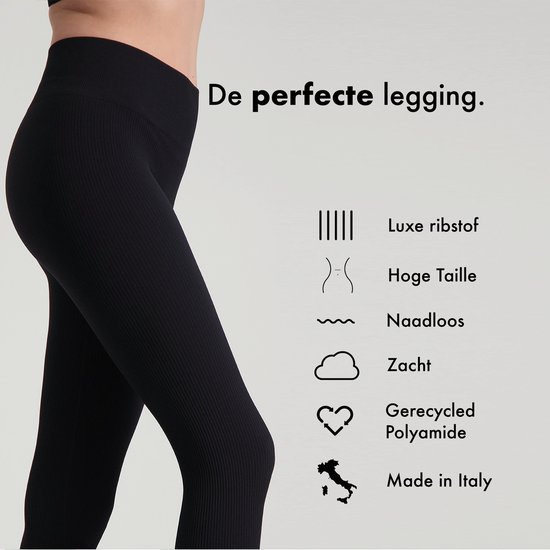 Zwarte Squatproof Sportlegging van Ribstof