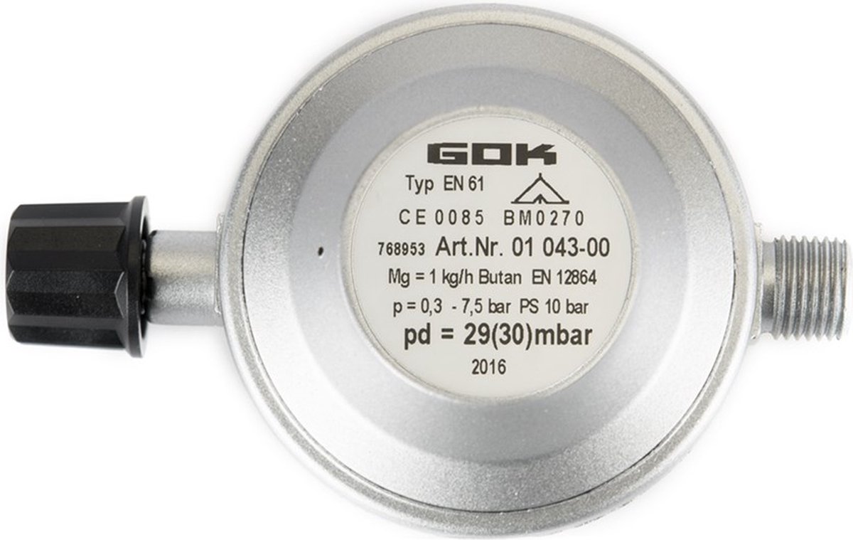 GOK gasdrukregelaar Campingaz 30 mbar Campingaz X 1/4 inch links