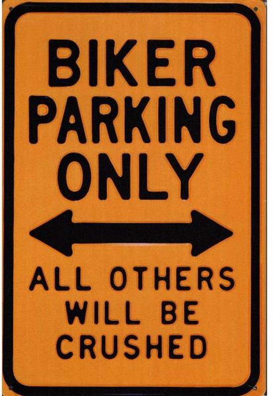 Wandbord Motor - Biker Parking Only