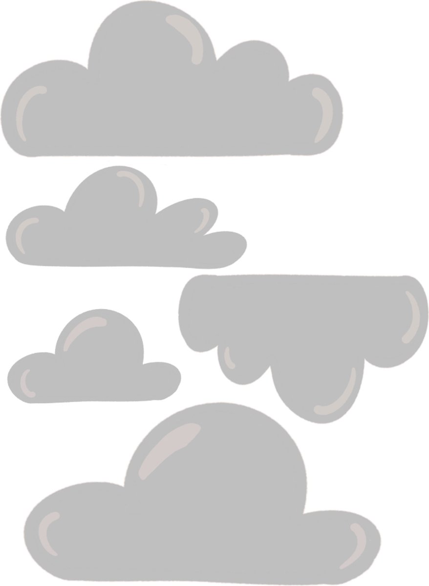 Wolkjes - Muurstickers - Grijs babykamer - decoratie - muurstickers