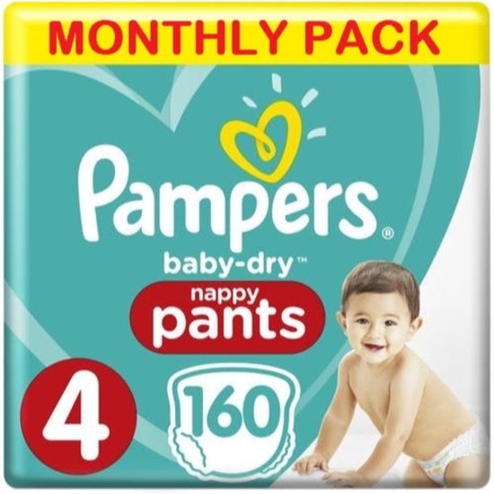 Pampers Baby-Dry Pants Luierbroekjes - Maat 4 (9-15 kg) - 160 stuks - Multi-Pack - Pampers