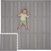 Childlike Behavior® Childlike Behavior speelmat baby - kruipende mat - Baby Play Mat - Baby Puzzle Mat - Extra Large Play Mat 182X182cm - Babymat - Baby, peuters en kinderen - 9 stuks (61x61x1cm) grijs