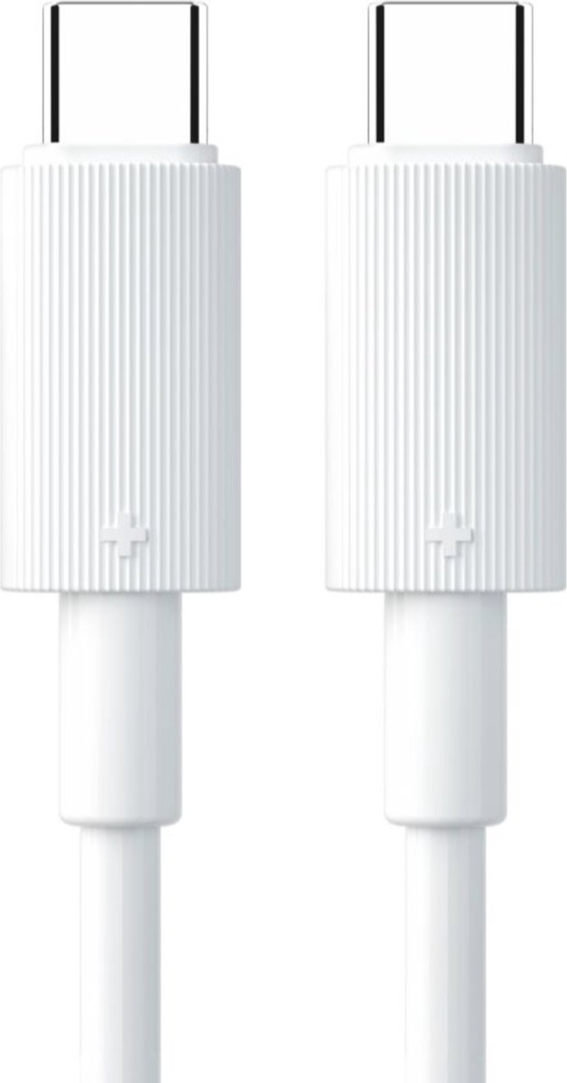 USB C kabel 60W 4A - USB C naar USB C - Geschikt voor Macbook, iPad Pro/Air, Samsung Galaxy/Note - Extra stevig - 1m - Wit