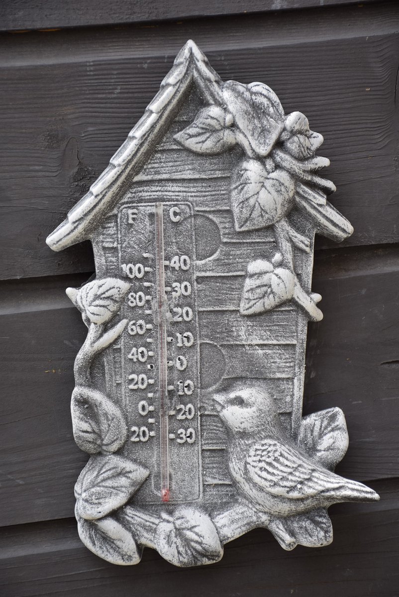 Thermometer met vogel, om op te hangen